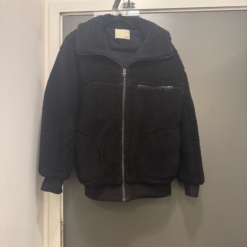 Wilfred Free Black Teddy Bear Jacket Size Large